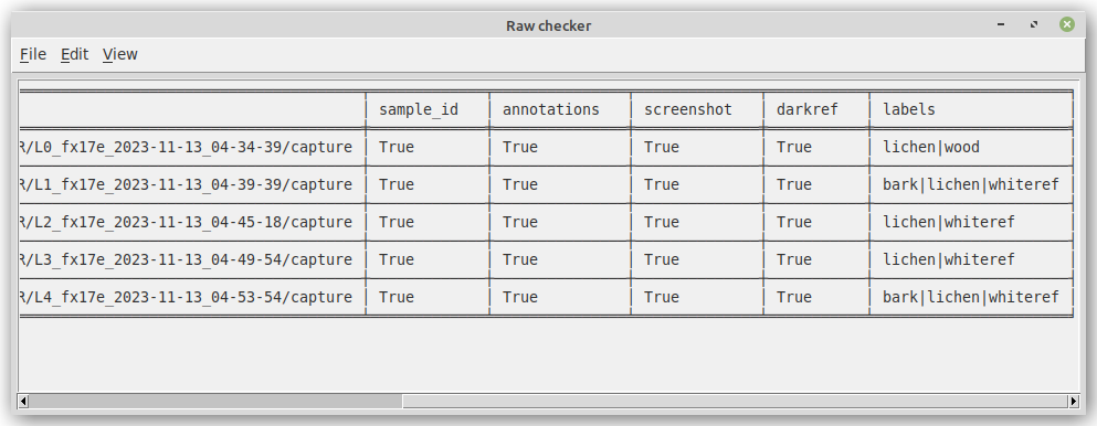 Raw checker - main window